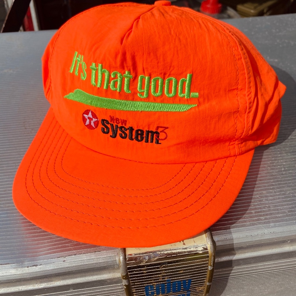 VTG 80s TEXACO system orange hat